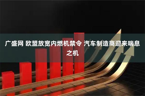 广盛网 欧盟放宽内燃机禁令 汽车制造商迎来喘息之机
